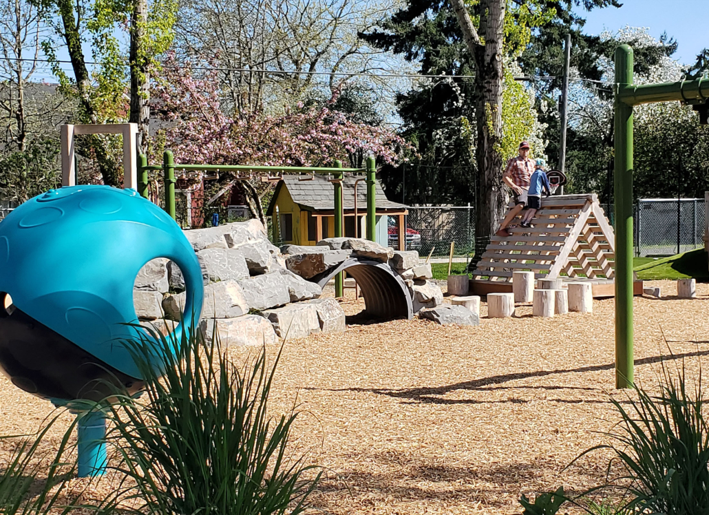 Preschool outdoor play area designed with CCIF funding in Oregon