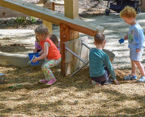 Grant-funded natural playground at an Oregon preschool in Salem